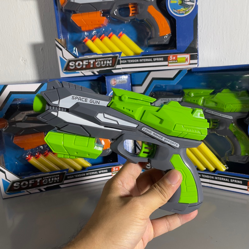 Đồ chơi Hộp s úng đ ạn xốp 3 n òng hàng xịn cho bé