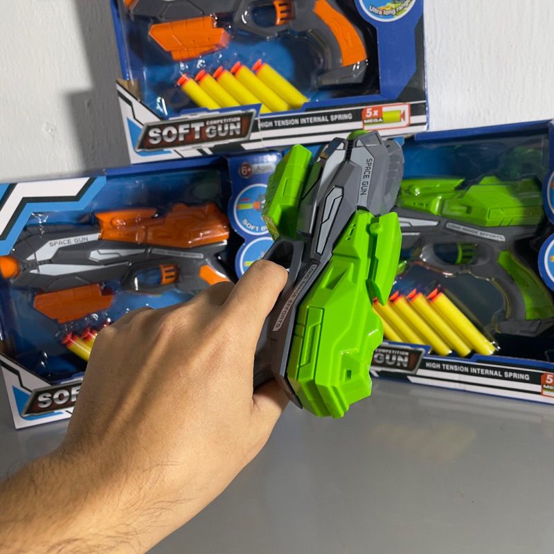 Đồ chơi Hộp s úng đ ạn xốp 3 n òng hàng xịn cho bé