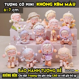 Tượng tô màu, SET 15 TƯỢNG SKULLPANDA ĐÓN NẮNG 3D, size S, KÈM 12 MÀU 2 CỌ 1 KHAY, thạch cao trắng