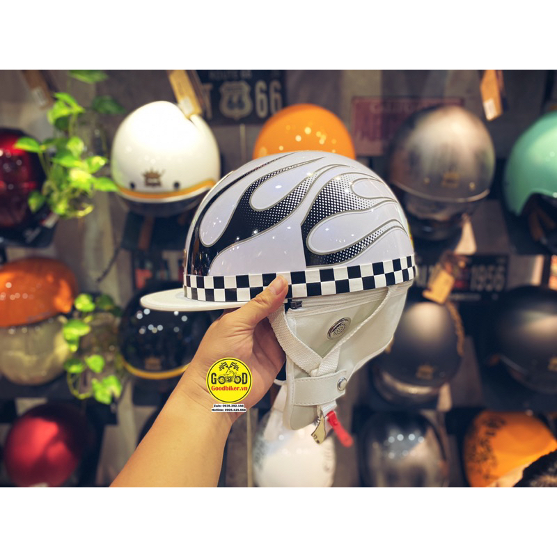 Bosozoku Napoli lên tem lửa, Mũ 1/2 Vintage kiểu nhật bản