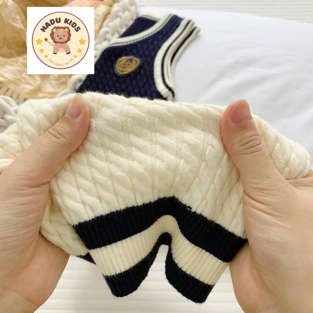 Áo gile cho bé, GILE len cho bé trai bé gái chất LEN MỀM DÀY phong cách dễ thương, lịch lãm - HADU KIDS 10-27kg
