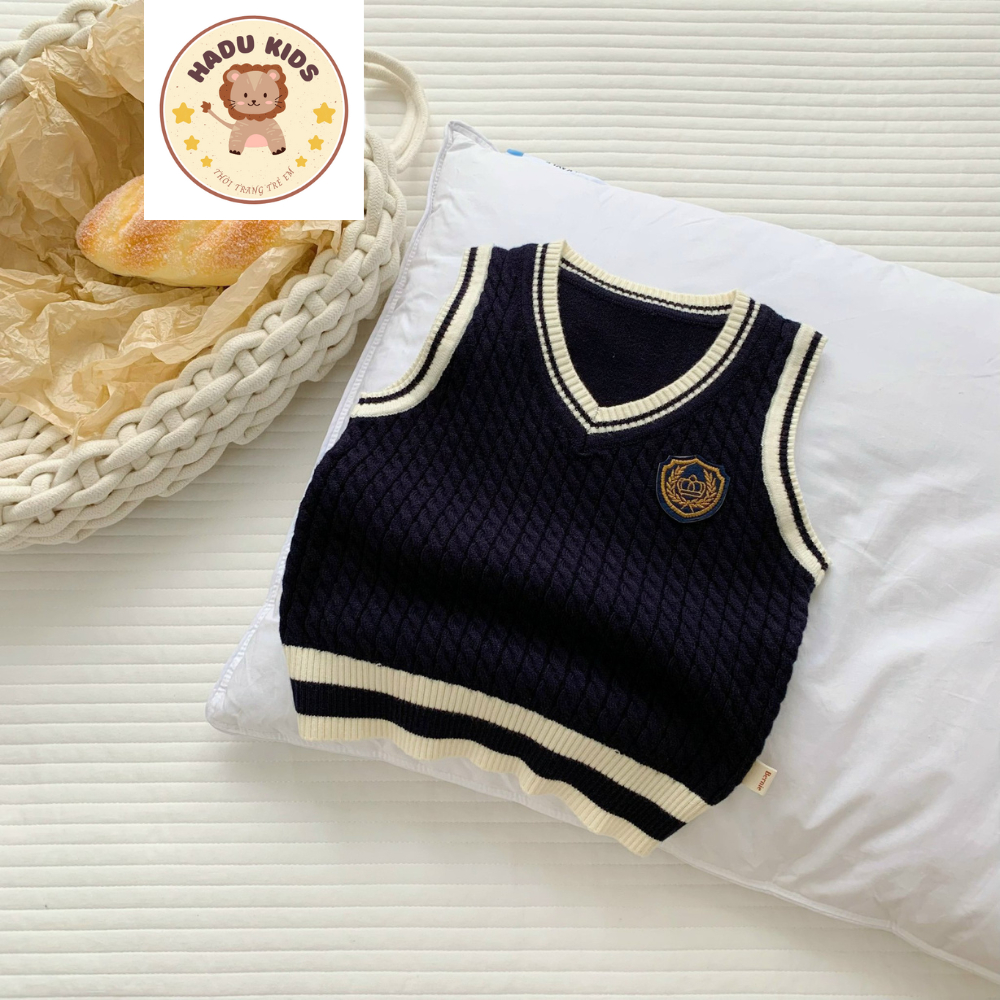 Áo gile cho bé, GILE len cho bé trai bé gái chất LEN MỀM DÀY phong cách dễ thương, lịch lãm - HADU KIDS 10-27kg