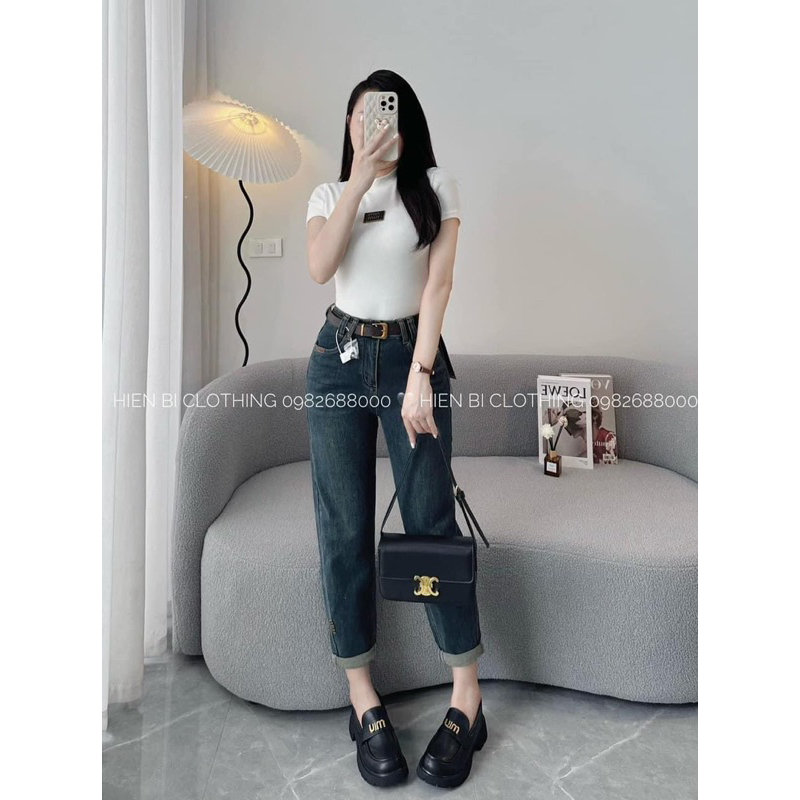 MÃ 2552 QUẦN JEAN BAGGY TRƠN GẤU GẮN TAG X