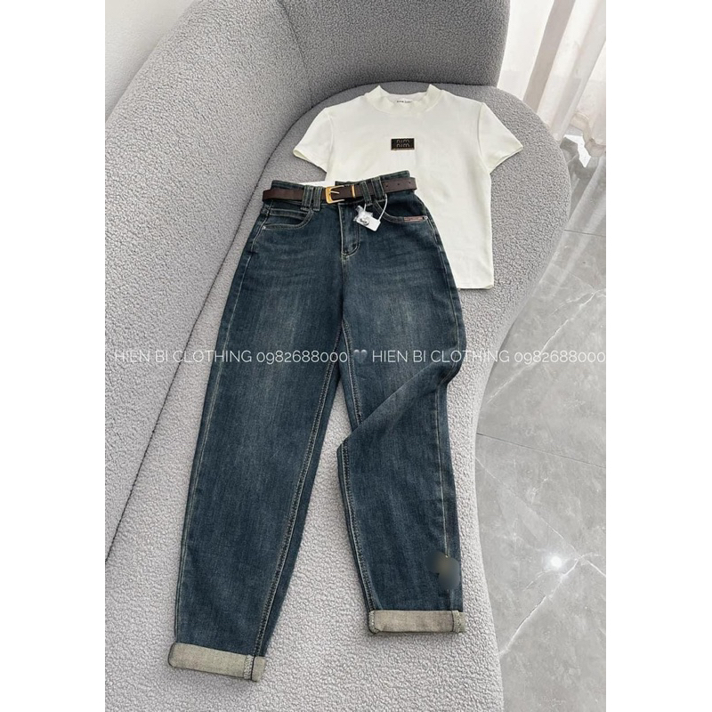 MÃ 2552 QUẦN JEAN BAGGY TRƠN GẤU GẮN TAG X