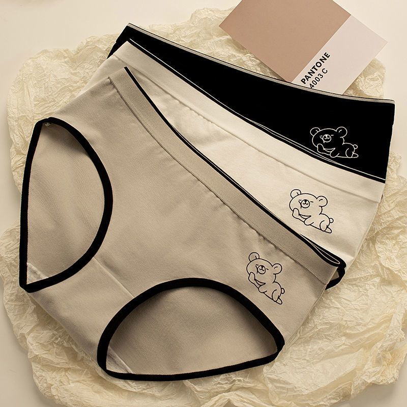 Quần Lót Nữ Cao Cấp Hình Gấu, Quần Lót Cotton Lưng Chun Co Giãn Thoải Mái ZANA BRA  L903