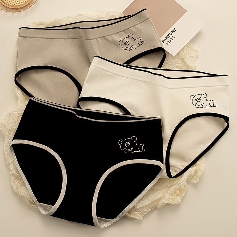 Quần Lót Nữ Cao Cấp Hình Gấu, Quần Lót Cotton Lưng Chun Co Giãn Thoải Mái ZANA BRA  L903