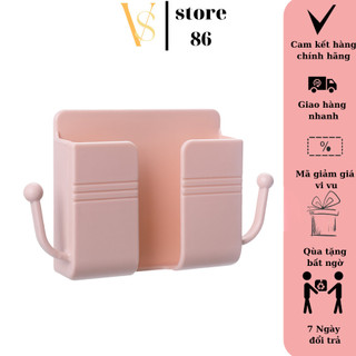 Kệ Dán Tường Để Đt , Remote Có Móc Treo Tiện Dụng. Hộp Đỡ Dán Tường Chất Liệu Nhựa pp Cao Cấp, Mẫu Mới Chịu Lực tốt