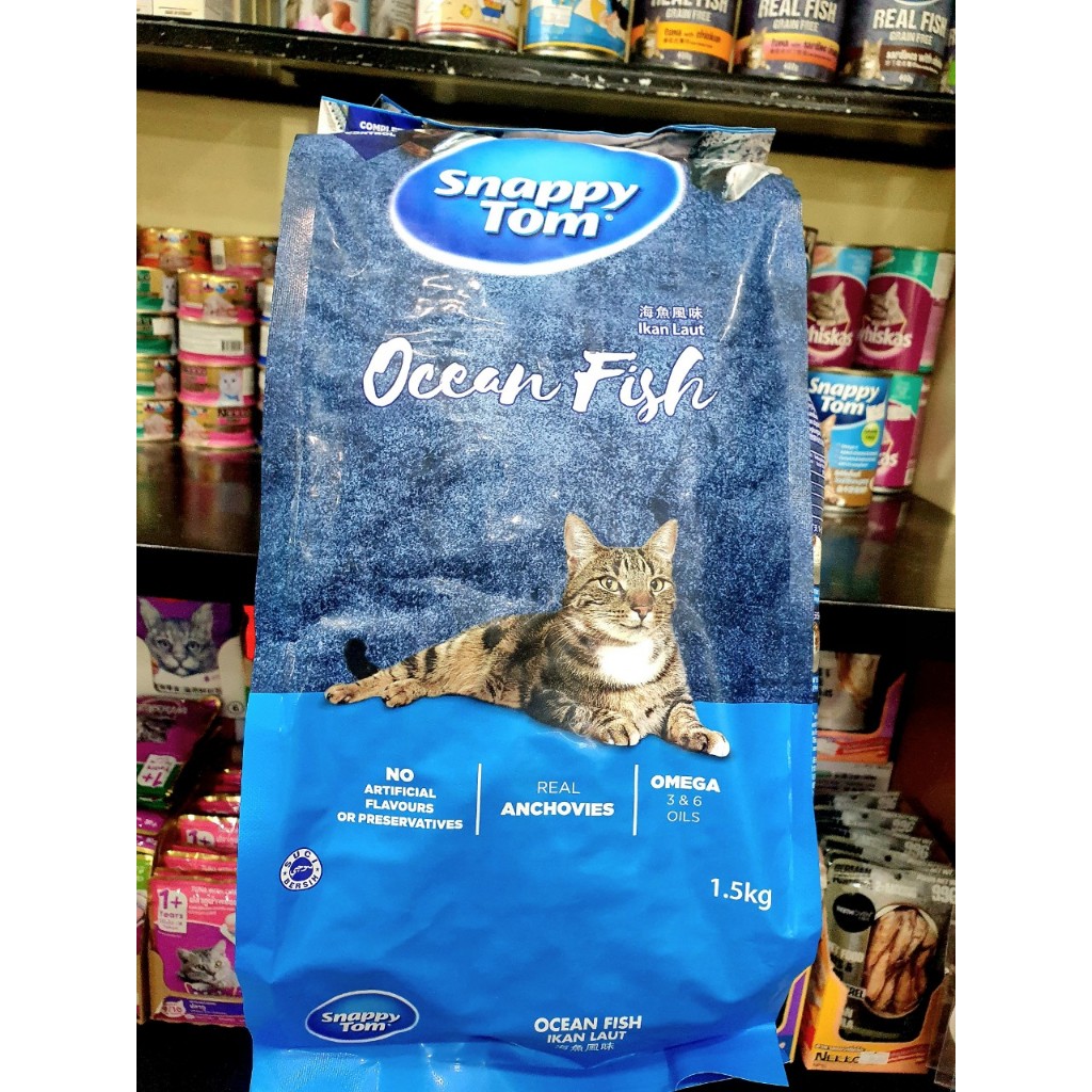 Hạt Cho Mèo SNAPPY TOM Mix Cá Cơm Thật Sấy Khô - Túi 1 kg / 1.5 kg