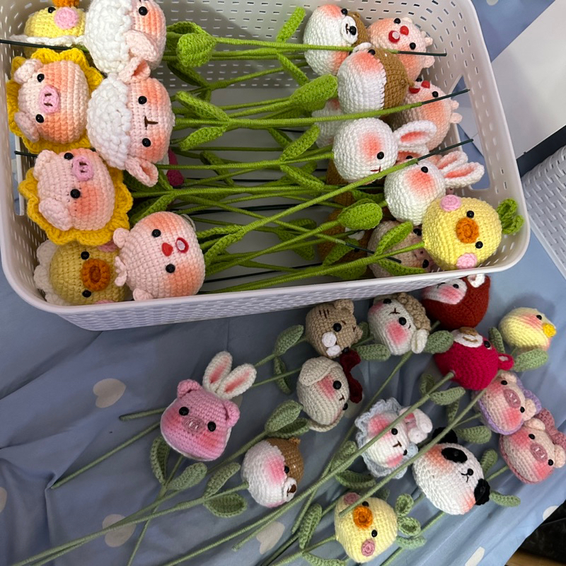 Hoa len đầu thú móc tay nhiều mẫu