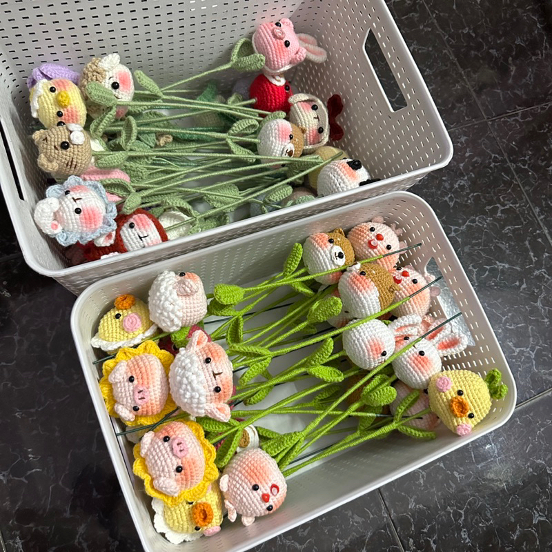 Hoa len đầu thú móc tay nhiều mẫu