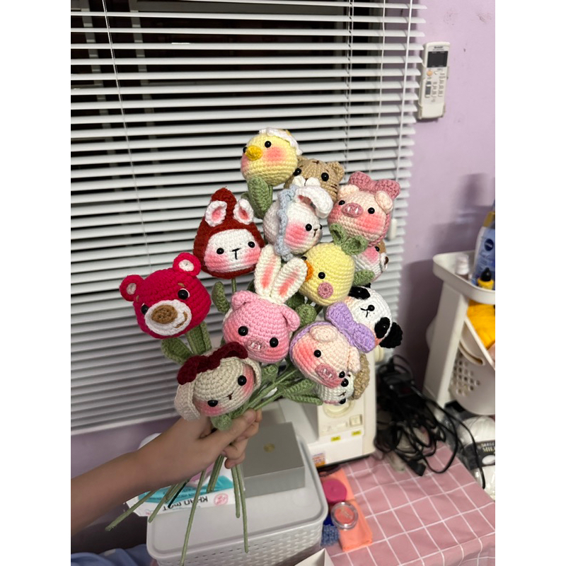 Hoa len đầu thú móc tay nhiều mẫu