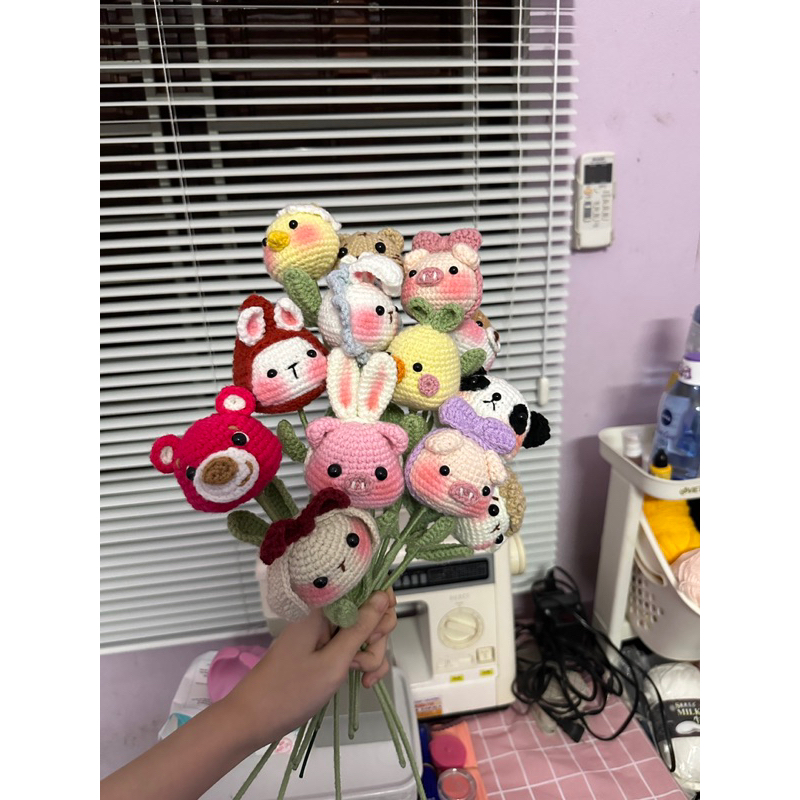 Hoa len đầu thú móc tay nhiều mẫu