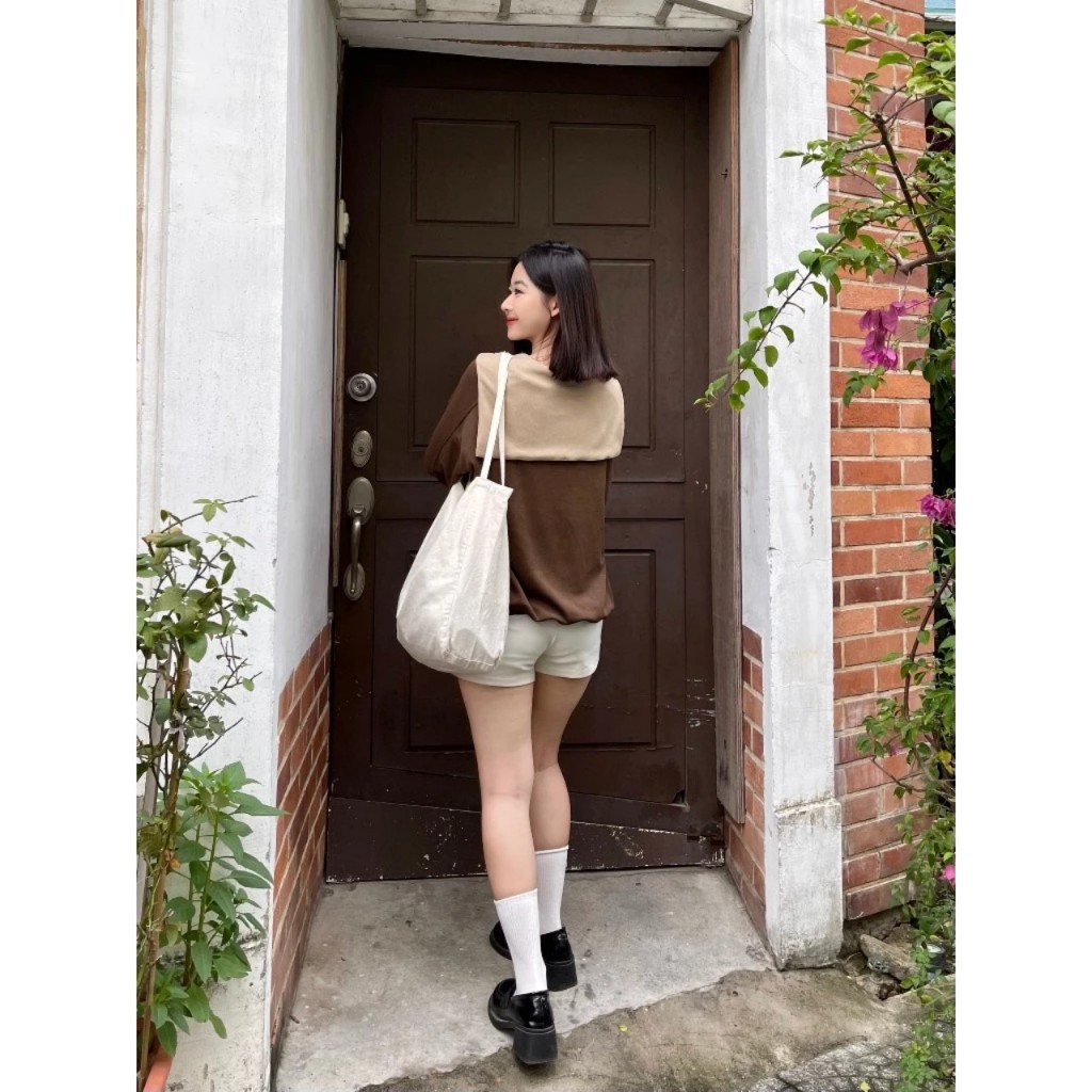 Áo sweater thủy thủ tặng kèm khăn rời, áo nỉ tăm trơn dài tay form rộng basic nhiều màu - TIva Shop A62