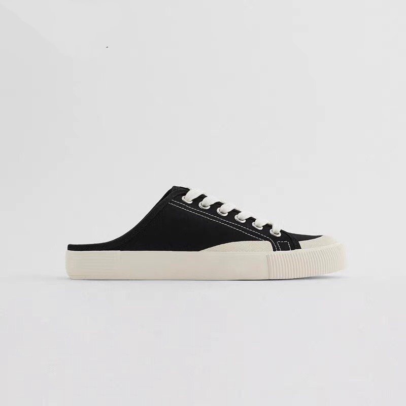 Giày Sục Nữ Zara Đế Độn 2 Màu Đen Kem Siêu Hot