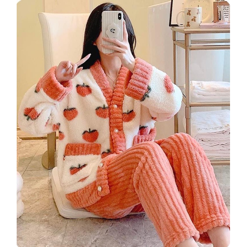 BỘ NGỦ BÔNG HOẠ TIẾT ĐÀO CAM , VỊT QC