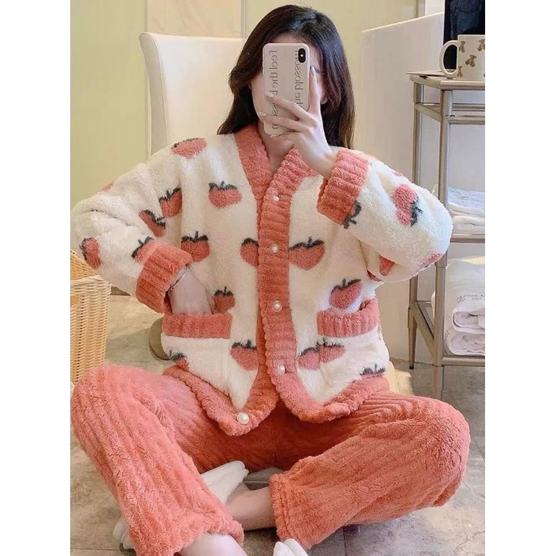 BỘ NGỦ BÔNG HOẠ TIẾT ĐÀO CAM , VỊT QC