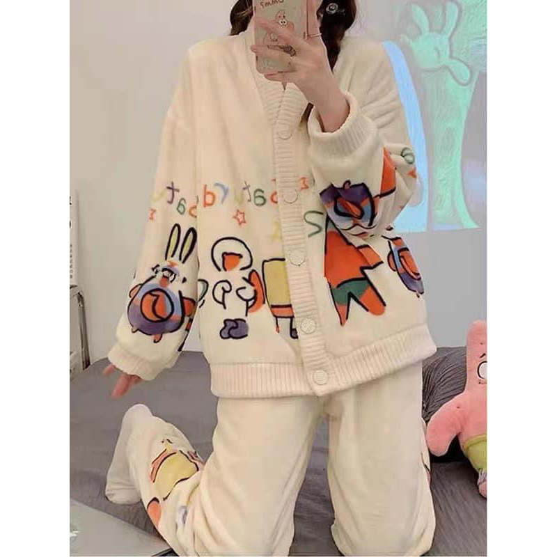 BỘ NGỦ BÔNG HOẠ TIẾT ĐÀO CAM , VỊT QC