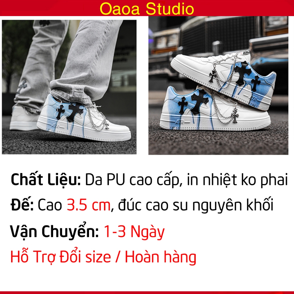 Giày AF1_Nike Custom Thập Tự Air Force 1 All White full trắng bản cao cấp dành cho nam nữ