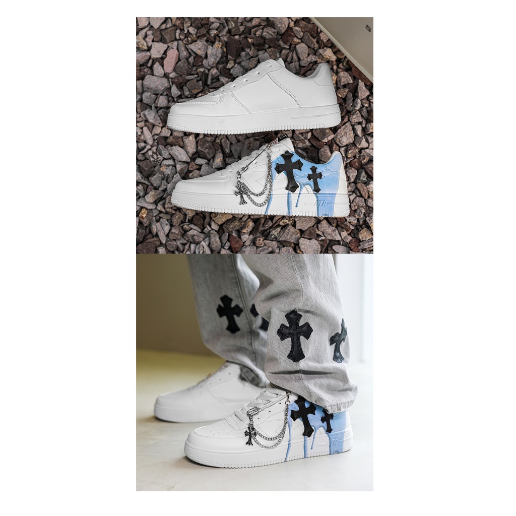 Giày AF1_Nike Custom Thập Tự Air Force 1 All White full trắng bản cao cấp dành cho nam nữ