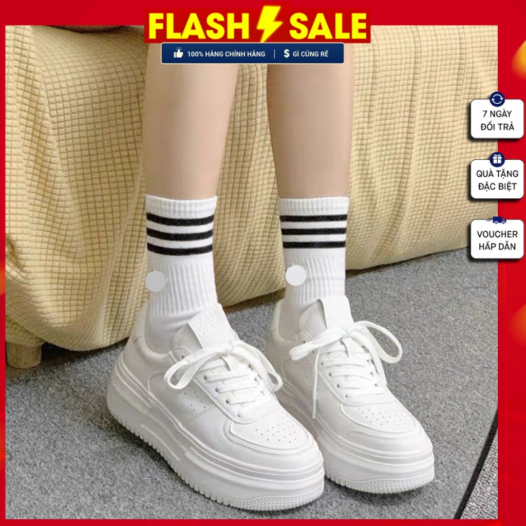 GiàyThể Thao Nữ Độn Đế 5cm mũi tròn dày dặn cao cấp phong cách Hàn Quốc TeeBao