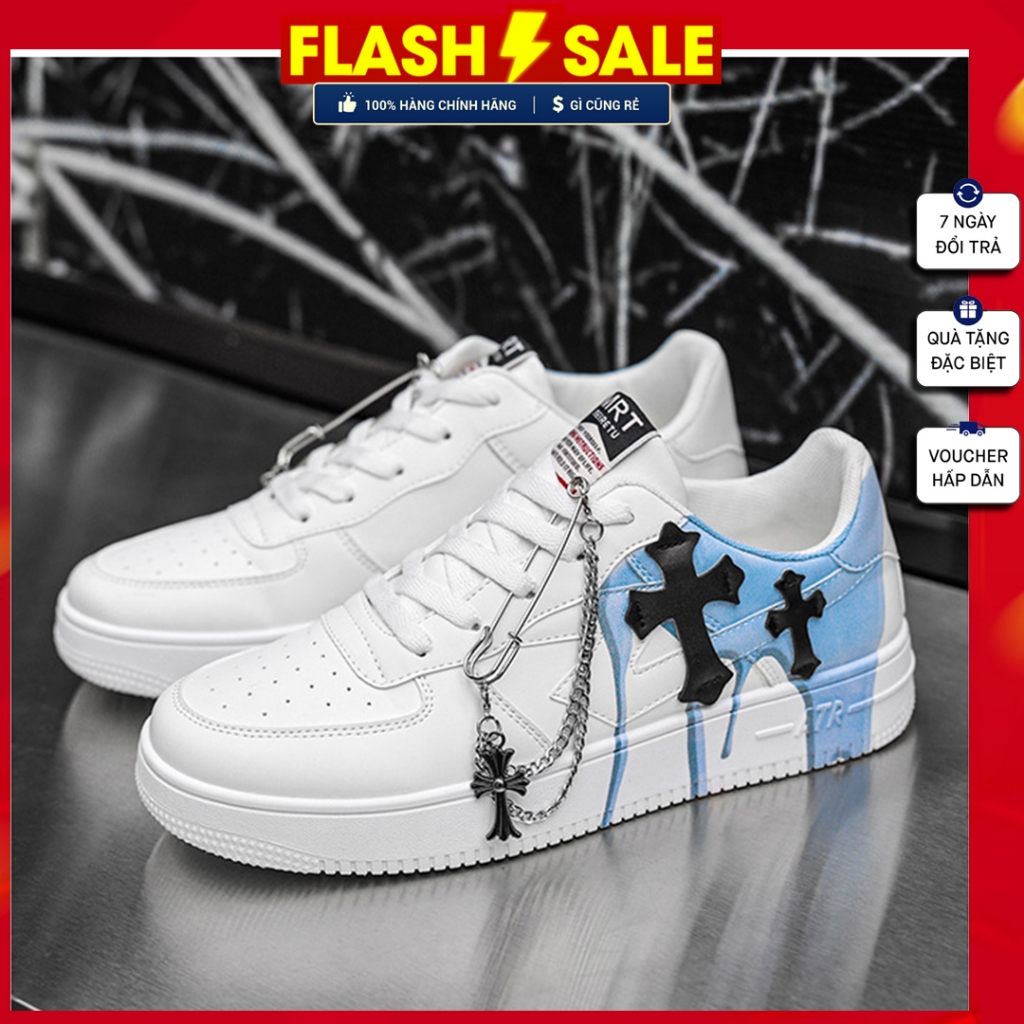 Giày AF1_Nike Custom Thập Tự Air Force 1 All White full trắng bản cao cấp dành cho nam nữ