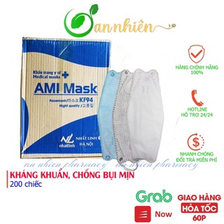 Thùng 200 chiếc khẩu trang KF94 kháng khuẩn chống bụi mịn AMI MASK 4D chính hãng giá sốc
