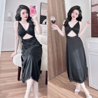 Váy ngủ sexy miky đầm ngủ sexy lụa latin chất siêu mát dáng siêu xinh < 62kg