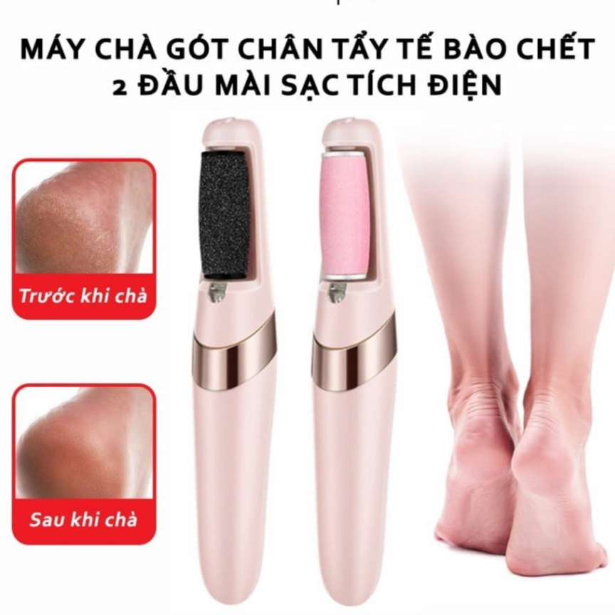 Máy Chà Gót Chân Tự Động, Tẩy Tế Bào Chết Tại Nhà Sạc Pin Tích Điện 2 Đầu Mài CG1