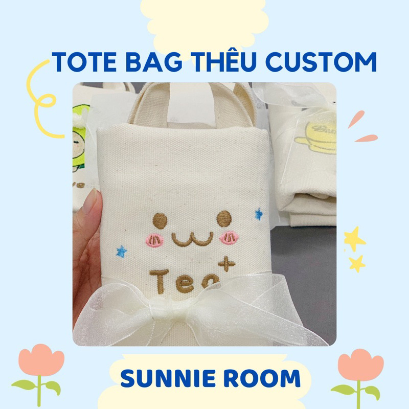 Túi thêu tên theo yêu cầu có kèm khoá kéo