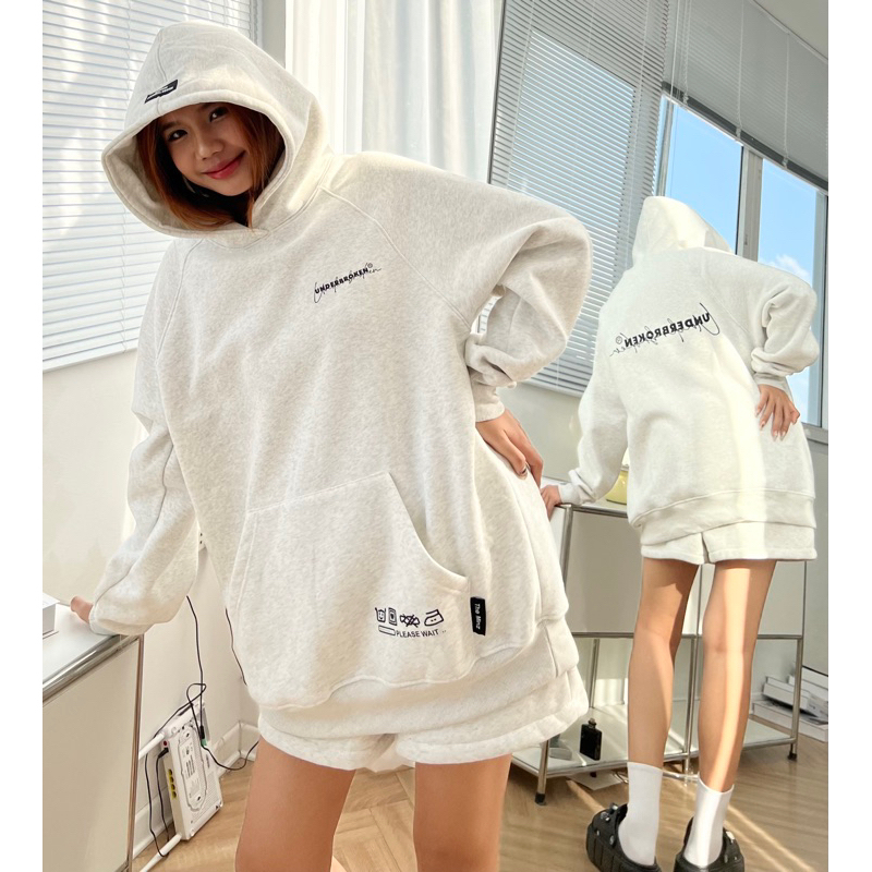 Áo Hoodie Nỉ Bông In Chữ UNDEBROKEN