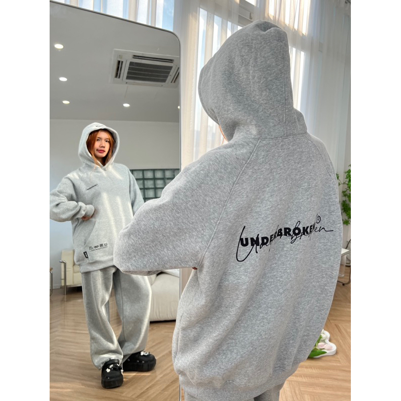 Áo Hoodie Nỉ Bông In Chữ UNDEBROKEN