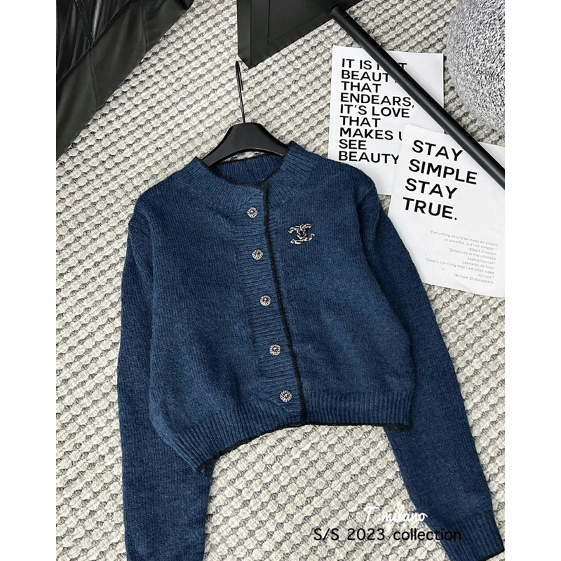 Cardigan len Chà Neo