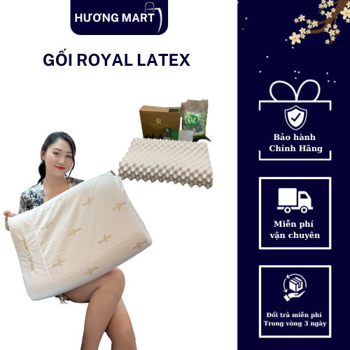 Gối Cao Su Non Royal Latex Nhập Khẩu , Gối Chính Hãng Tiêu Chuẩn Khách Sạn 5 Sao - Gia Dụng Hương Mart