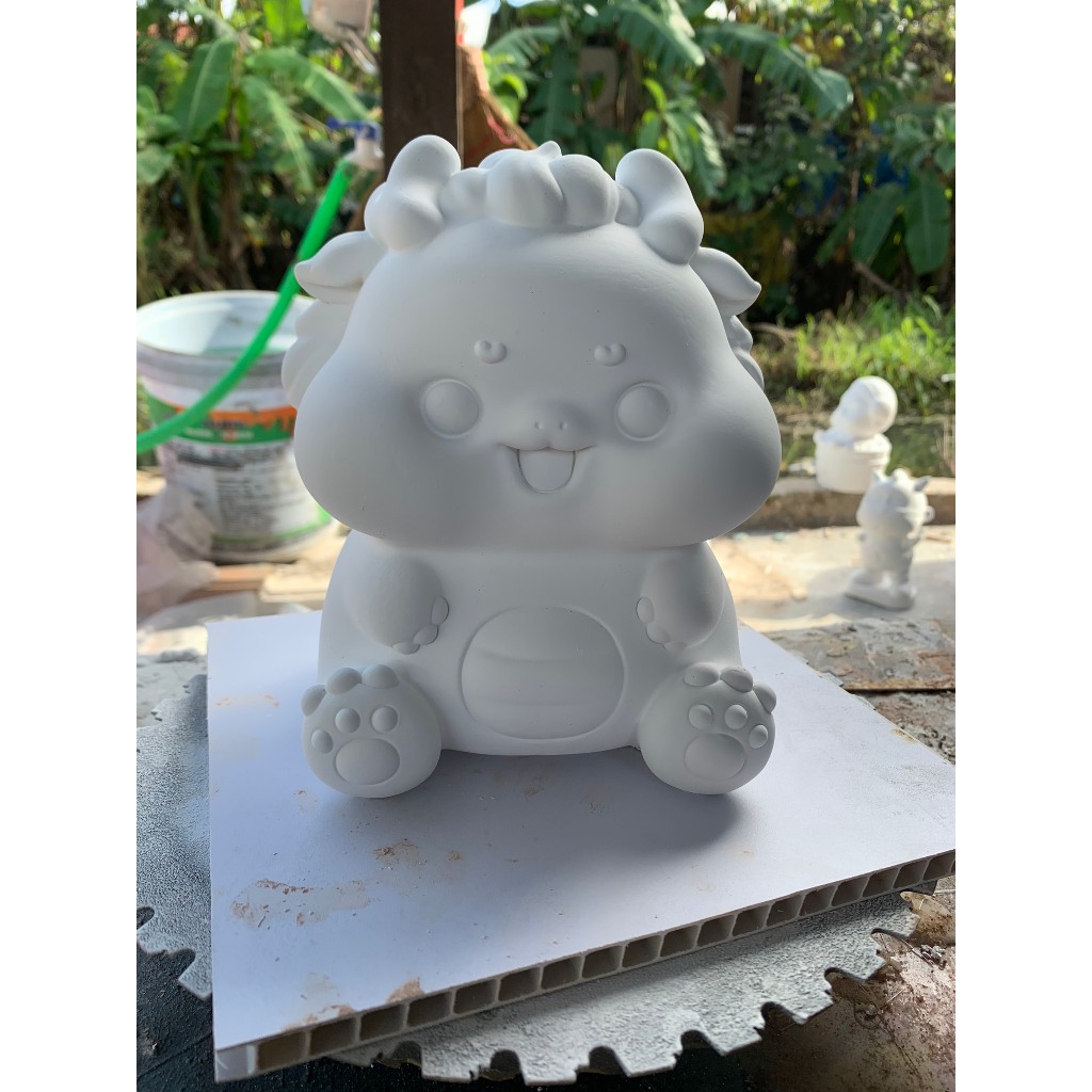 Tô Tượng Thạch Cao Rồng Siêu Dễ Thương  Size Lớn - Tượng Tô Màu Cho Bé Tặng 1 Tượng Nhỏ Dễ Thương - Bảo Bình Decor
