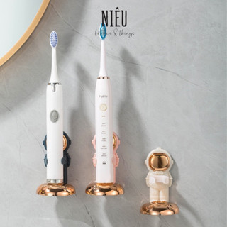 Giá Treo Kệ Bàn Chải Điện Dán Tường Trang Trí Phòng Tắm Tiện Lợi Vệ Sinh BepNieu