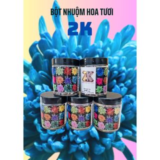 Bột nhuộm hoa tươi 2K màu Xanh Lơ, màu nhuộm hoa tươi 100gram pha 10L nước, nước nhuộm hoa an toàn