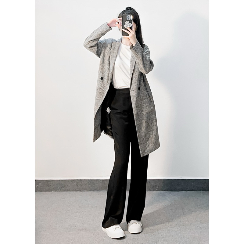 Blazer 2 nút dáng lỡ