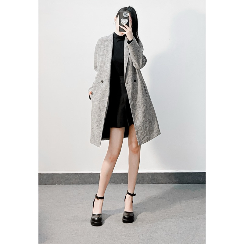 Blazer 2 nút dáng lỡ