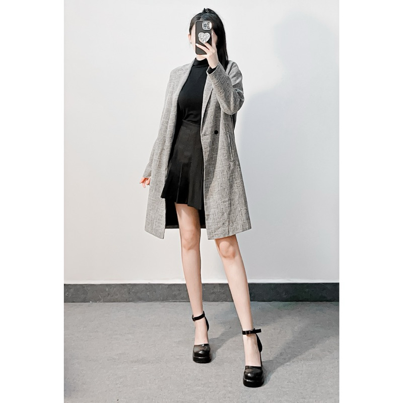 Blazer 2 nút dáng lỡ