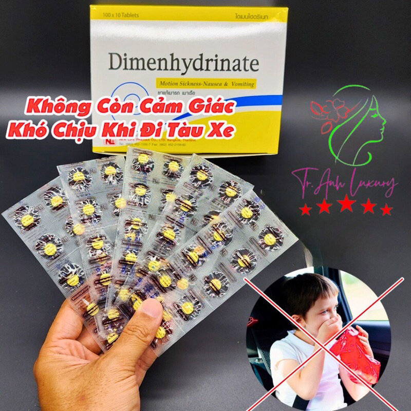 Dimenhynte viên uống say tàu xe thái lan thần thánh cực kỳ hiệu nghiệm không còn nỗi lo mệt mỏi, nôn ói khi đi tàu xe