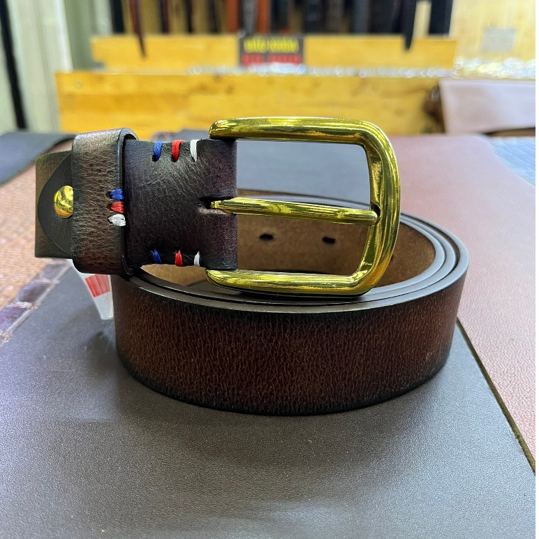 Thắt lưng da bò sáp ý cao cấp, bản 3.5cm mặt xỏ lỗ bằng đồng, inox siêu bền bỉ. Chiều dài 125cm phù hợp với người 45-100