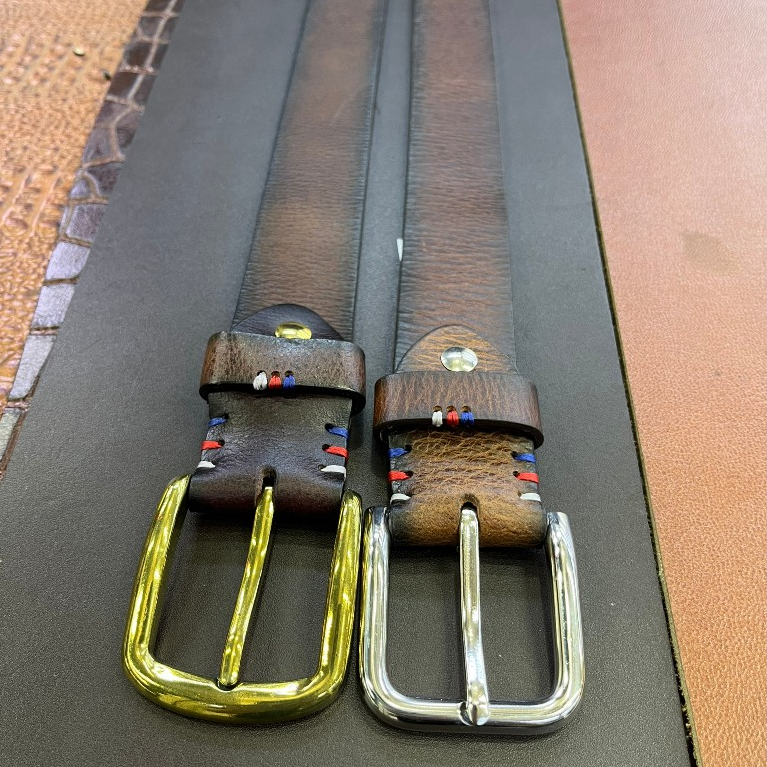 Thắt lưng da bò sáp ý cao cấp, bản 3.5cm mặt xỏ lỗ bằng đồng, inox siêu bền bỉ. Chiều dài 125cm phù hợp với người 45-100