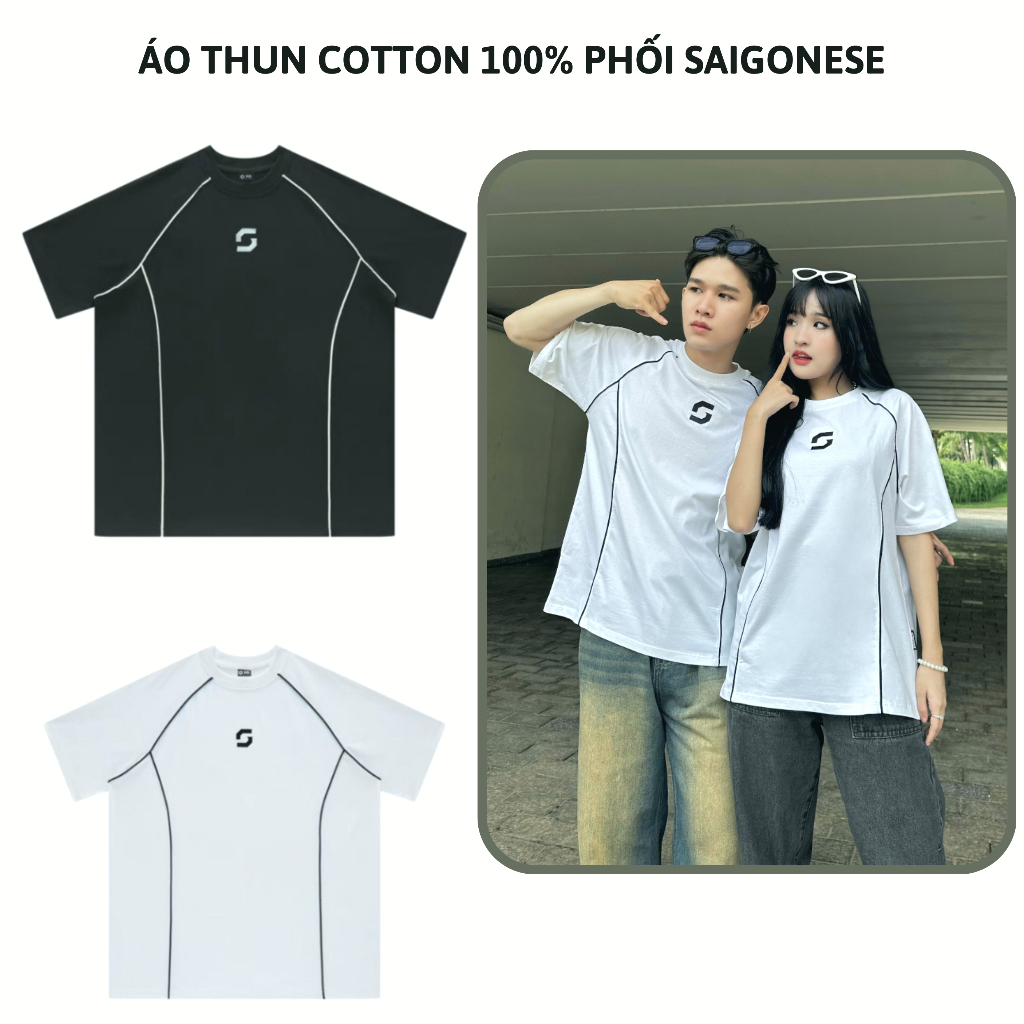 Áo Thun Raglan SAIGONESE Cotton Phối Line Unisex 2 Màu