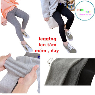Quần Legging Bé Gái Len Tăm Dày Đẹp, Quần Dài Ôm Thu Đông siêu co giãn, 10-38kg