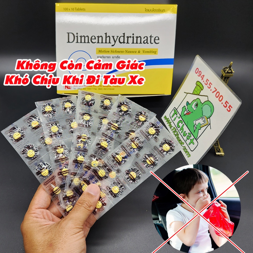 Viên Dimenhydrinate Thần Thánh Chống Nôn Ói do Say Xe Thái Lan