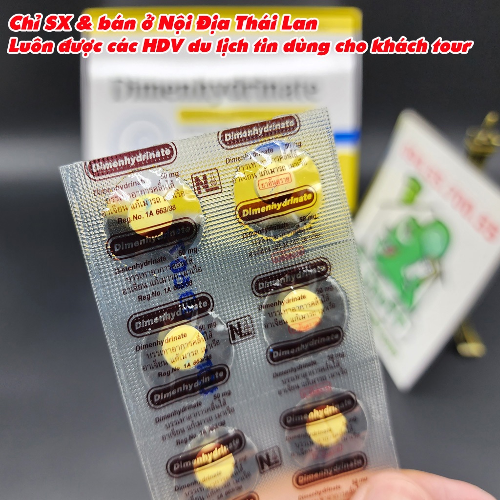 Viên Dimenhydrinate Thần Thánh Chống Nôn Ói do Say Xe Thái Lan