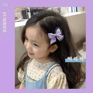 Set 2 kẹp tóc nơ vải cho bé gái điệu đà