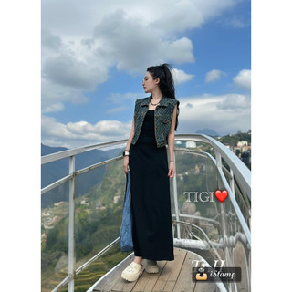 VÁY HAI DÂY MIDI DÁNG XOÈ DÀI BASIC QCCC