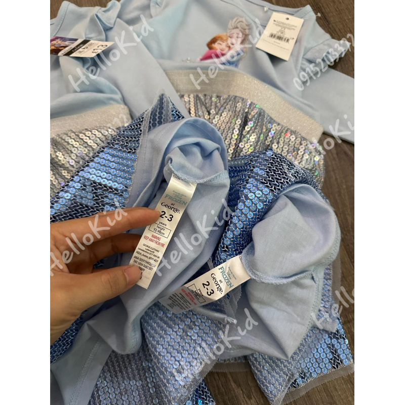Váy elsa xanh sequin GG UK bé gái