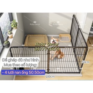 Tấm ghép nan ống cho chó Pomeranian, Bichon Frise, Teddy và các loài chó nhỏ khác kích thước 50*50cm